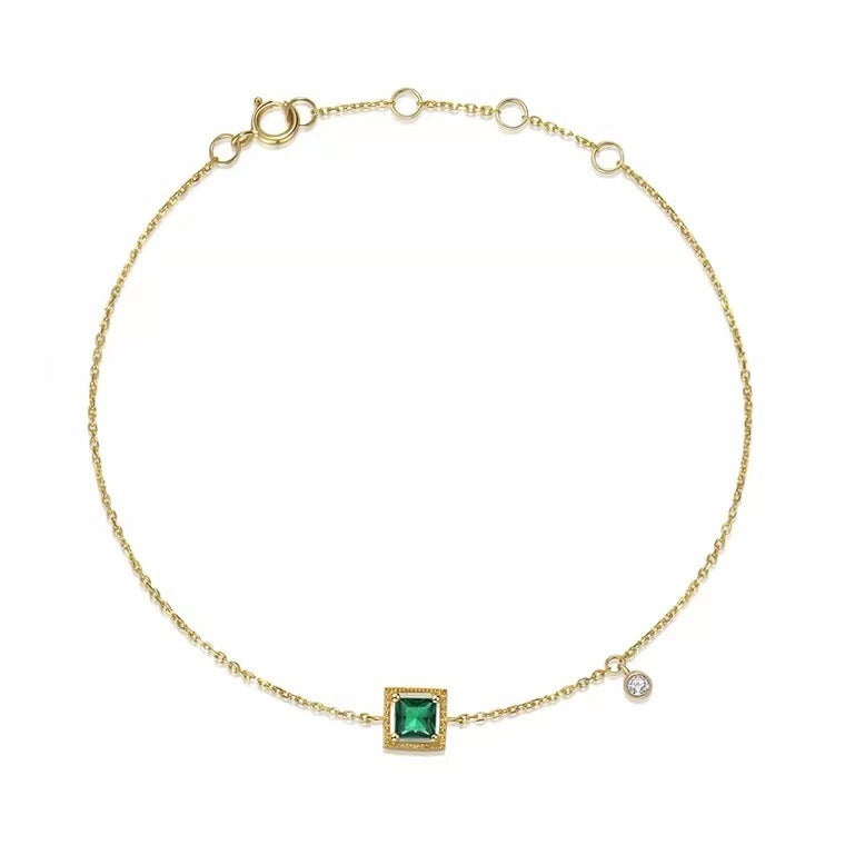 Women's Stylish Retro Minimalism Square Sugar Zircon Bracelet