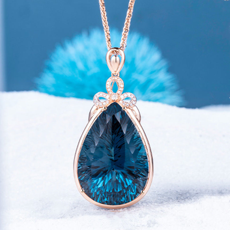 Auroria-Blue Diamond Pendant Necklace