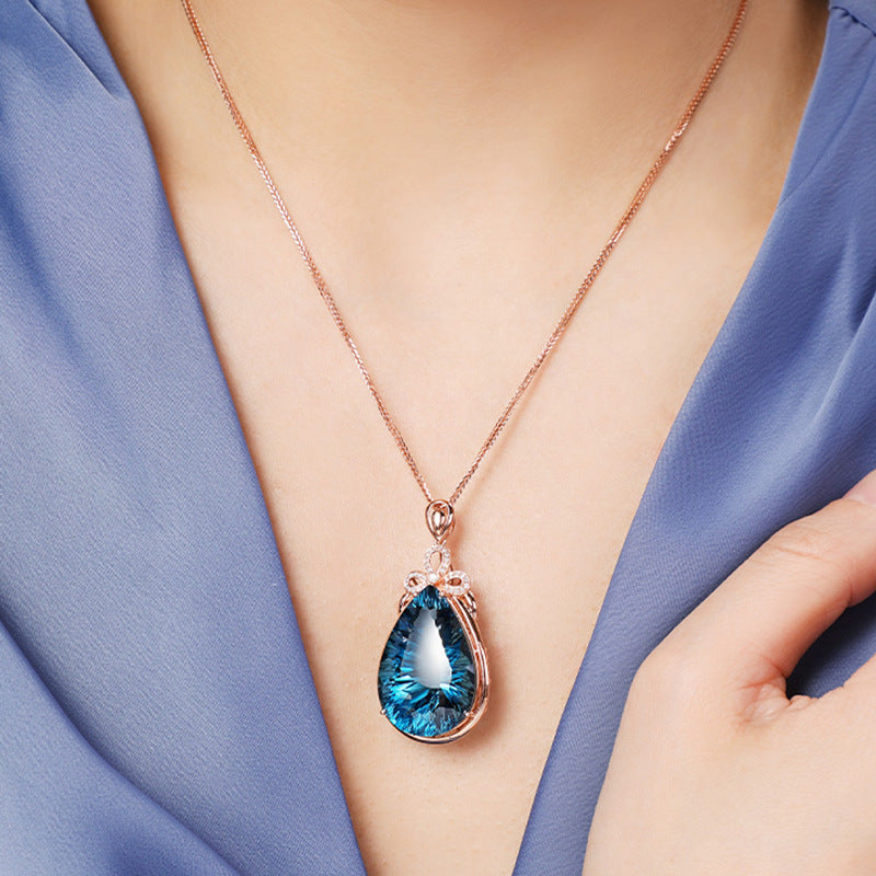 Auroria-Blue Diamond Pendant Necklace