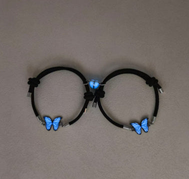 Auroria-Fashion Blue Luminous Butterfly Necklace Bracelet