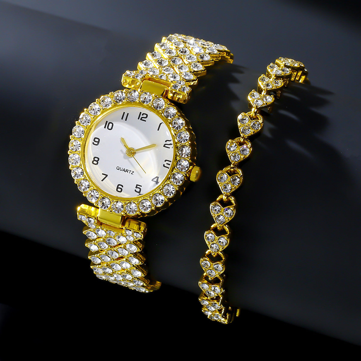 Auroria-Fashion Jewelry 2pcs Luxury Fashion Women Watch
