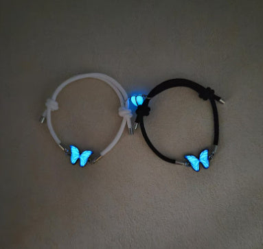 Auroria-Fashion Blue Luminous Butterfly Necklace Bracelet