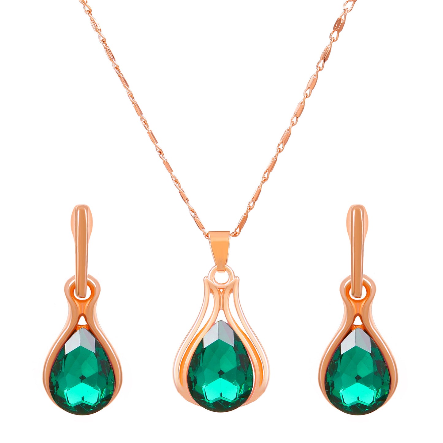 Auroria-Emerald Water Drop Jewelry Suit Women