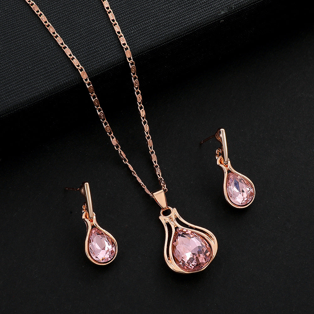 Auroria-Emerald Water Drop Jewelry Suit Women