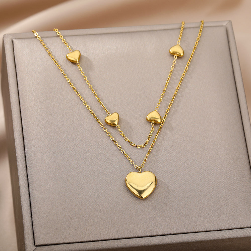 Auroria-Multilayer Heart Pendant Necklaces For Women
