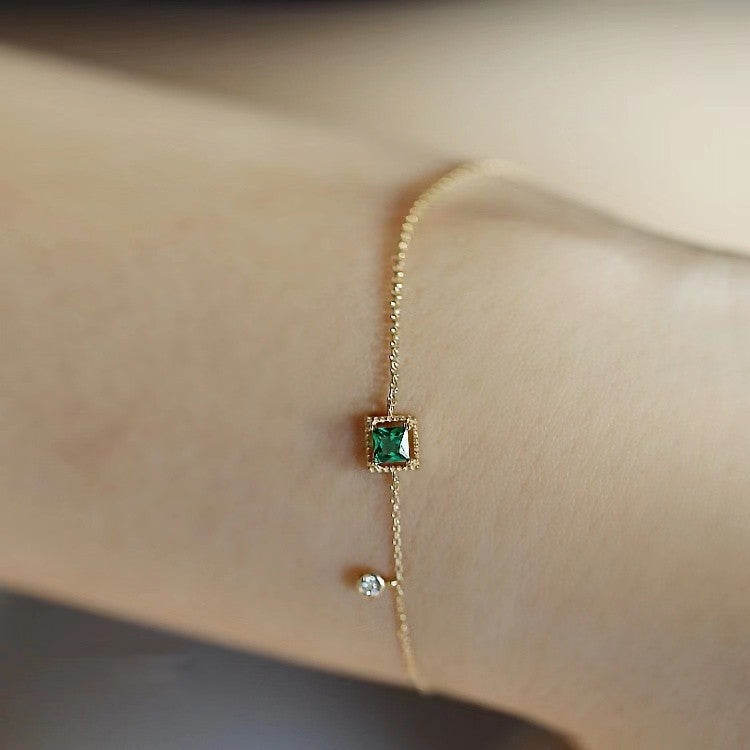 Women's Stylish Retro Minimalism Square Sugar Zircon Bracelet
