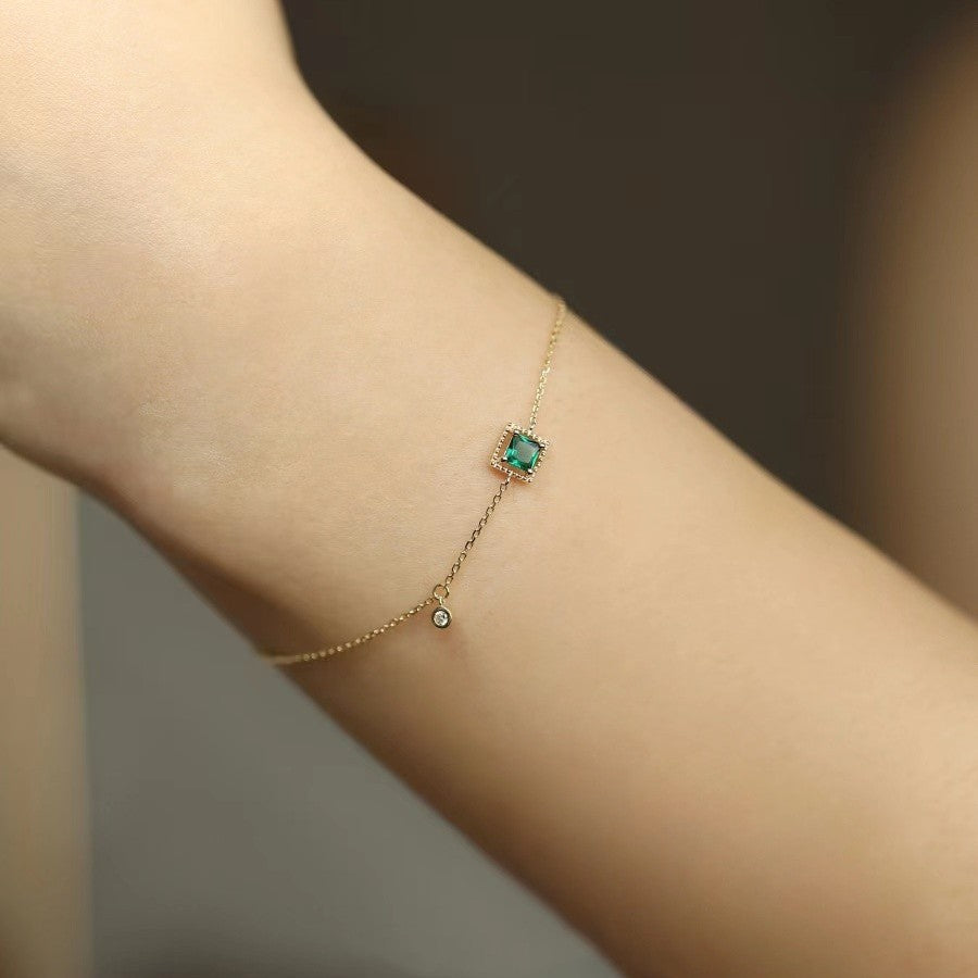 Women's Stylish Retro Minimalism Square Sugar Zircon Bracelet