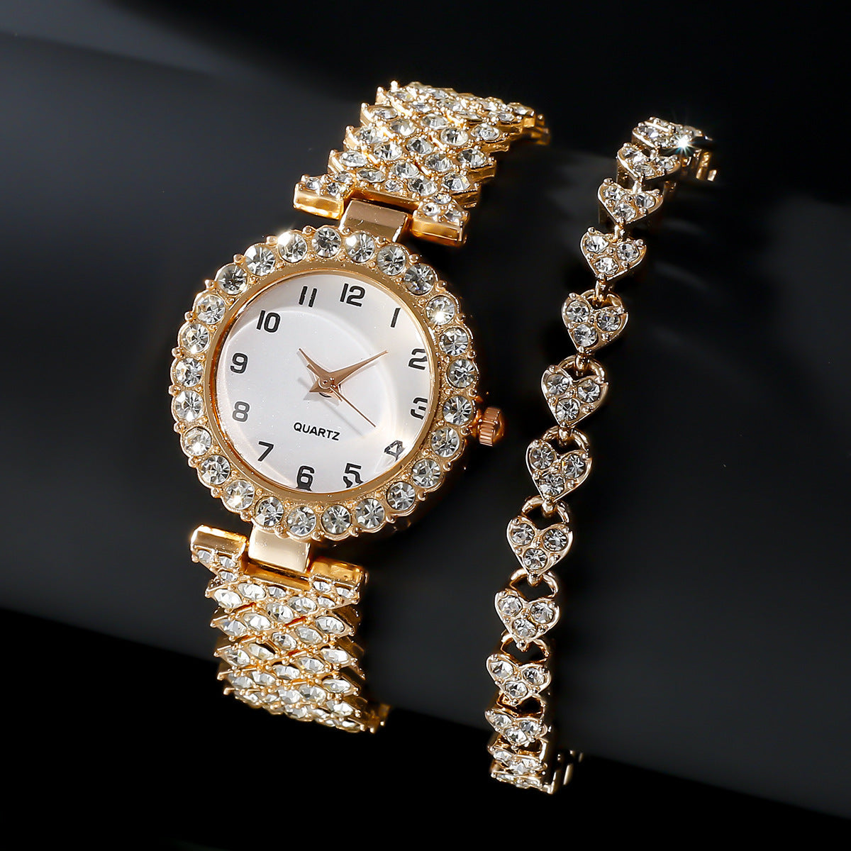 Auroria-Fashion Jewelry 2pcs Luxury Fashion Women Watch