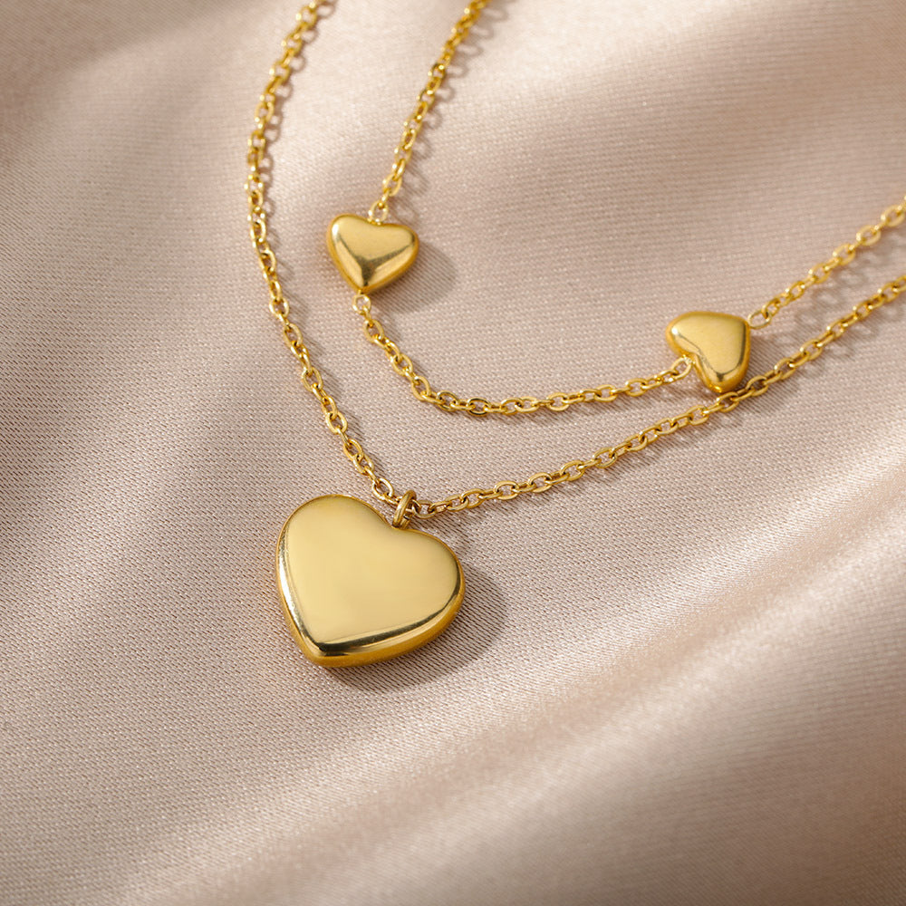 Auroria-Multilayer Heart Pendant Necklaces For Women