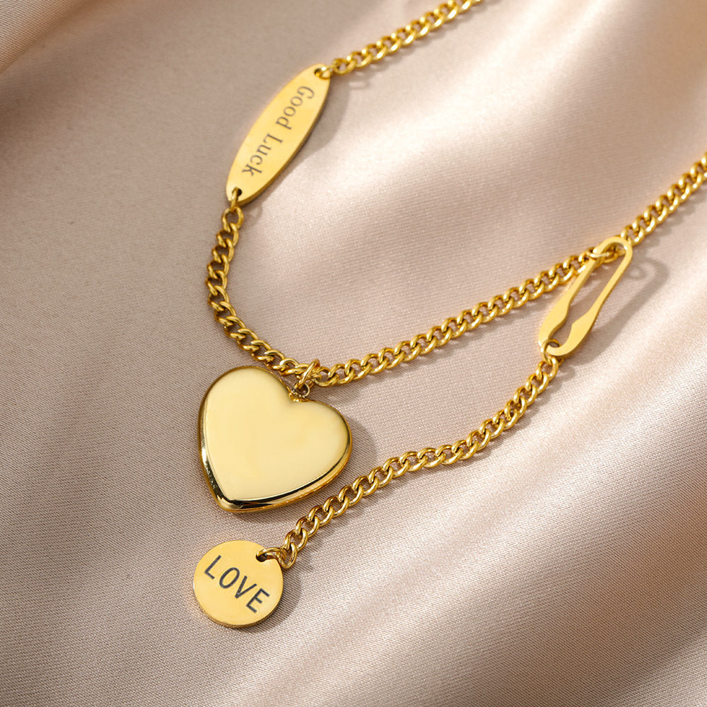 Auroria-Multilayer Heart Pendant Necklaces For Women