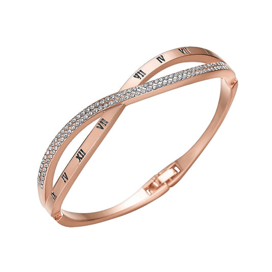 Auroria-Roman Digital Cross Bracelet Women''s Jewelry Hand Ornament Simple