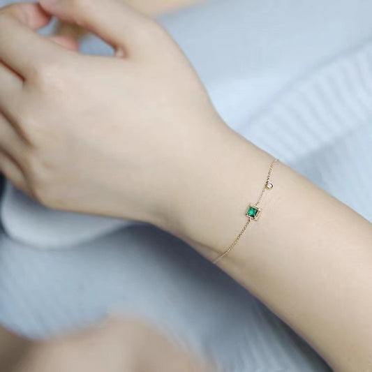 Women's Stylish Retro Minimalism Square Sugar Zircon Bracelet